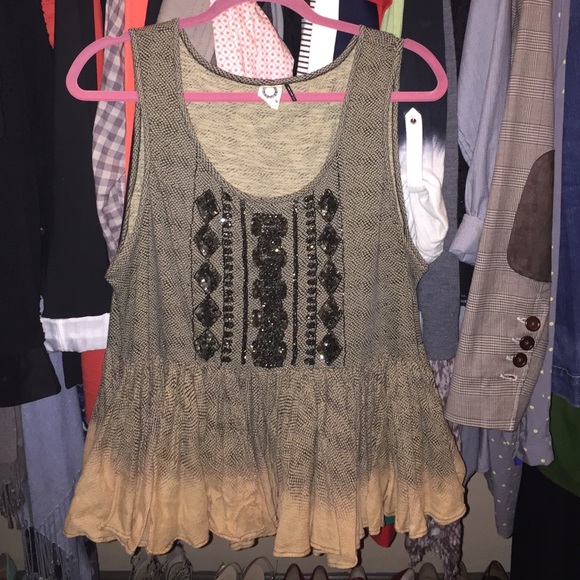 Beaded peplum tank!