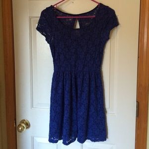 Dark Blue Lace Dress from Wet Seal