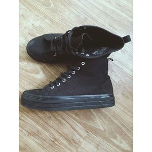 Black platform shoes