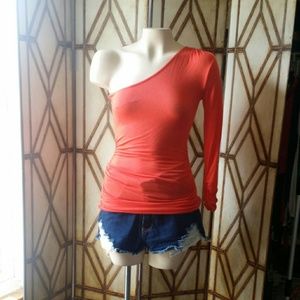 One Shoulder Long Sleeve Top