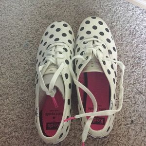 Kate Spade black and cream pavilion dot Keds