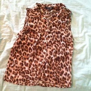 Cheetah Print Polyester Top