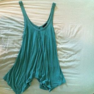 Turquoise Flowy Tank Top