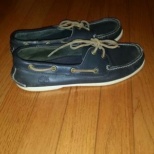 Navy Timberland boat shoes size 9
