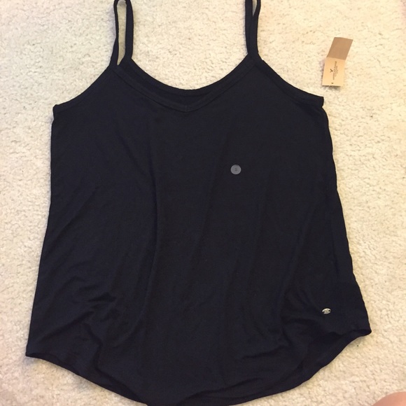 Loose Black American Eagle Tank Top