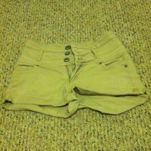 Tan high waisted shorts