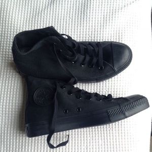 All black high top converse