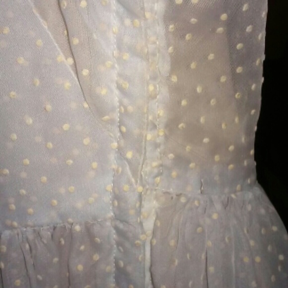 LAST CHANCE 50s sheer blue dress peter pan collar - Picture 3 of 4