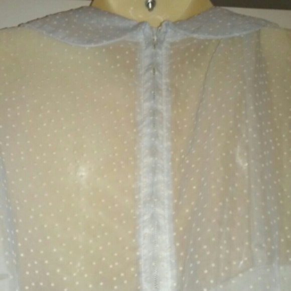 LAST CHANCE 50s sheer blue dress peter pan collar - Picture 4 of 4