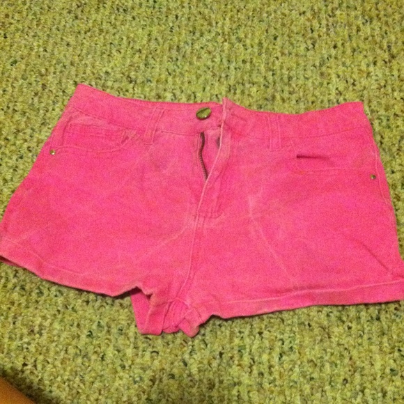 Hot pink high waisted shorts