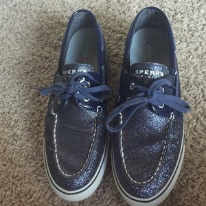 navy glitter Sperry top-siders