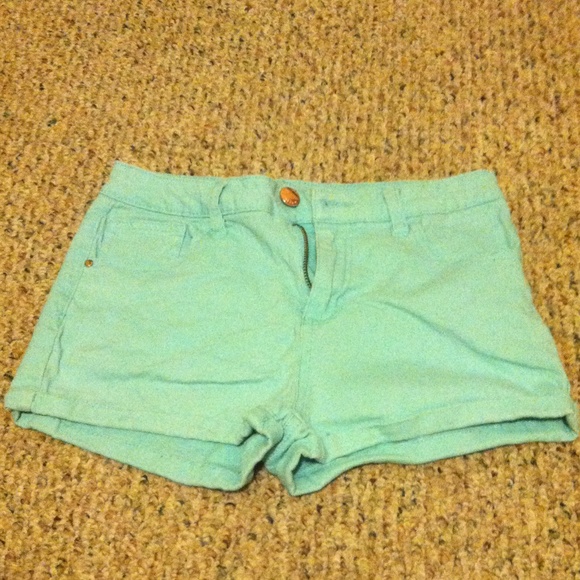 Baby blue high waisted shorts