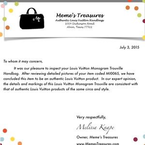 Authentic Trouville LV Bag