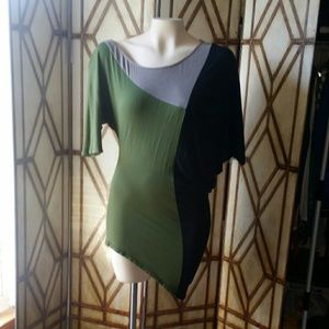 Color-Block Asymmetrical Top