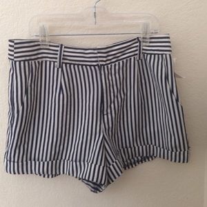Pinstripe navy and white shorts