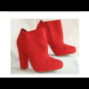 Red Suede Booties
