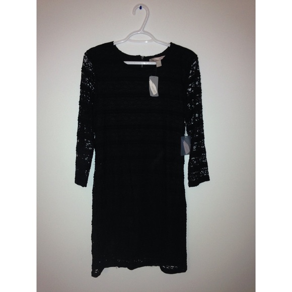 Forever21 Black Lace Striped Dress