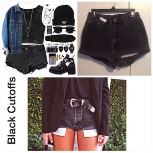 Vintage L.L. Bean Black High Waist Cutoff Shorts