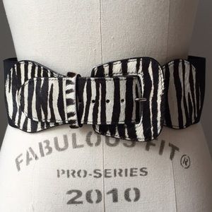 New Arden B. Zebra Print Waist Belt
