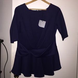 Navy blue peplum top