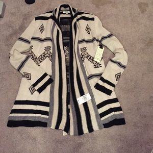 Tribal printed heavy cardigan
