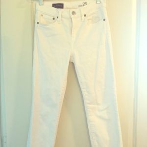 J.crew cropped reid white jeans.