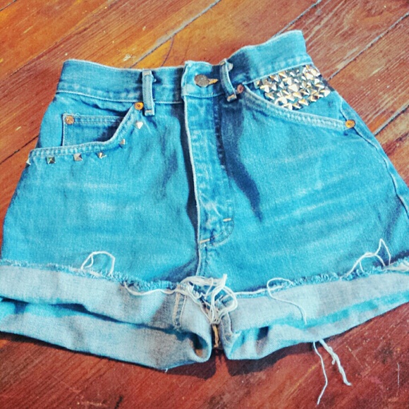 Studded high waisted shorts