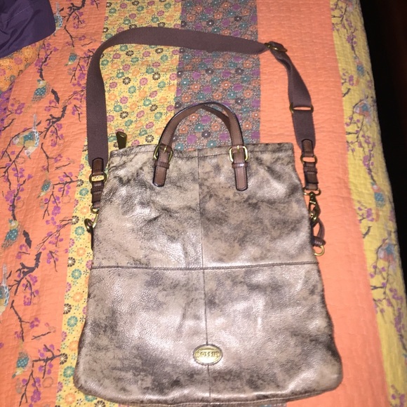 Fossil fold over handbag