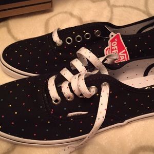 Vans (rare) black polka dot lo-pro's. Women size 9