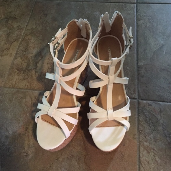 Express Double Strap Cork Wedge Platform Sandal