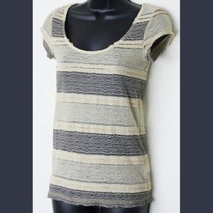 Painted Threads Size XS Striped Lace Tee