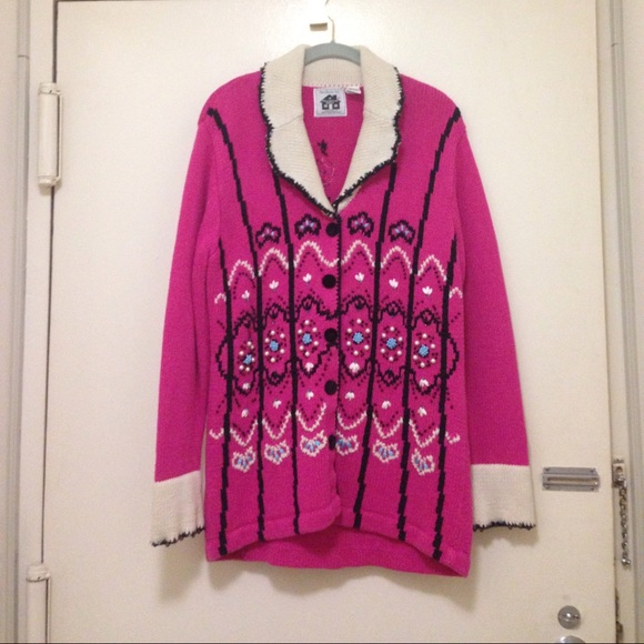 Hot Pink Beaded Sweater by Storybook Knits - Picture 1 of 4