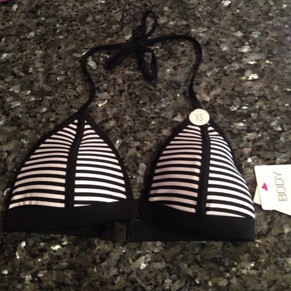 Striped triangl swim top