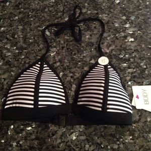Striped triangl swim top
