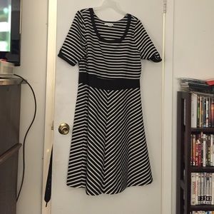 Black and white stripe dress