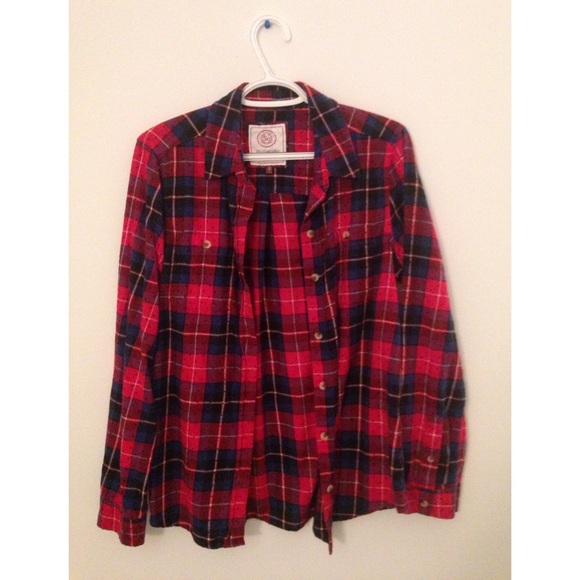 So Red/Navy Spotted Flannel