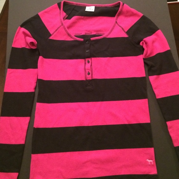 PINK black and pink long sleeve wool top