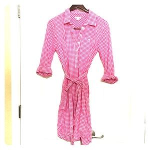 Gap pink and white boyfriend shirt dress
