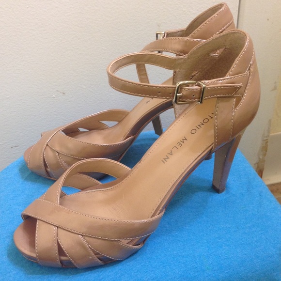 nude patent leather strappy heels