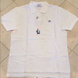 Men's White Southern Tide Polo Shirt, L