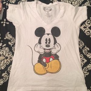 V-neck Mickey Mouse T-shirt