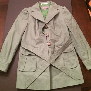 Ann Taylor - Green long spring coat (petite)