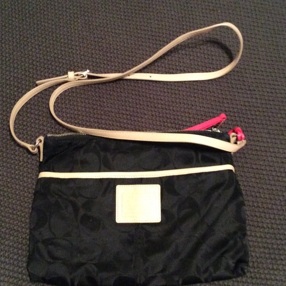Coach small crossbody black logo bag
