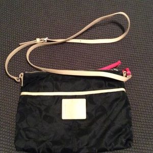 Coach small crossbody black logo bag