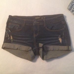•on hold• Dark blue distressed shorts