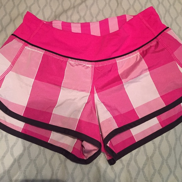 Lululemon raspberry plaid speed shorts