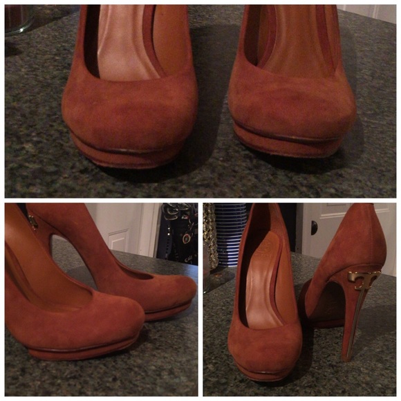 Tory Burch Tan Suede Heels - Picture 3 of 4