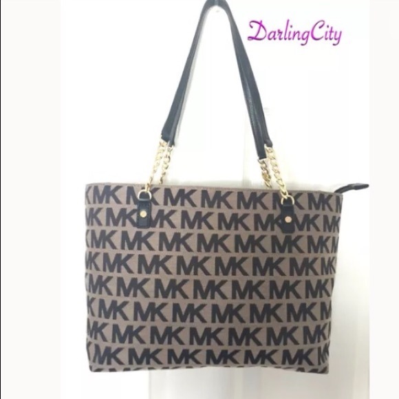 Michael Kors Chain Tote Signature Jacquard. - Picture 1 of 4