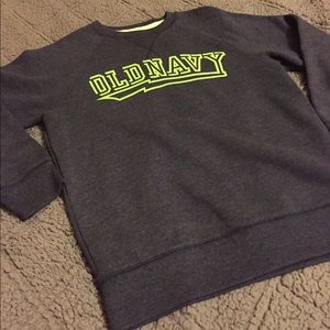 Boys Old Navy sweatshirt. Navy blue w/ green