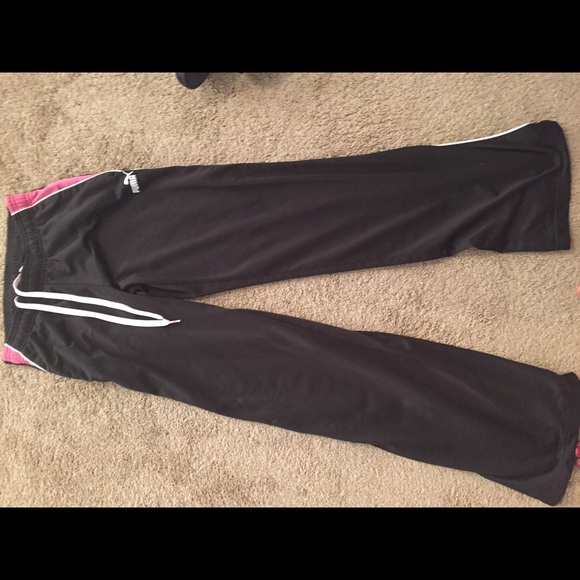 Black and pink puma sweat pants